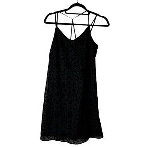 NWT Mini Dress Women's Floral Sleeveless V-Neck Xhilaration Black Size S Velvet